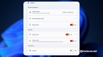 É possívle desativar os recursos d eIa do Bloco de Notas. Imagem: Windows Latest/REprodução