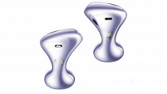 Huawei FreeBuds 6 vistos de cima. Imagem: Huawei/Reprodução
