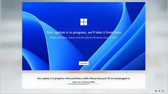Novo painel de atualização OOBE do Windows 11. Imagem: Windows Latest/Reprodução